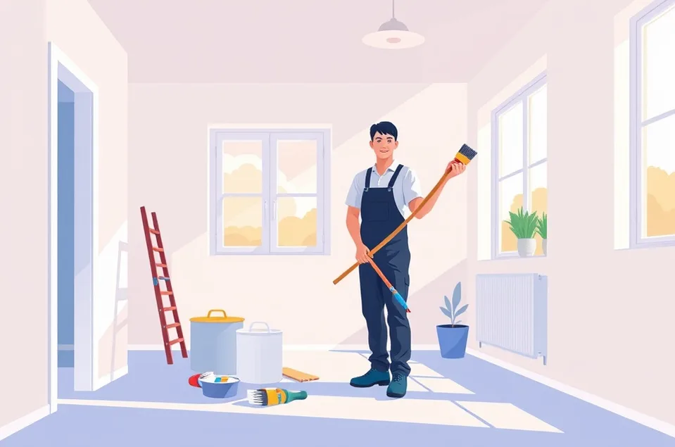 Intérieur rénové après travaux de peinture à Oignies