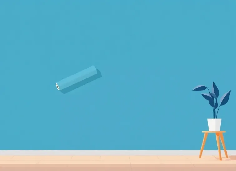 Pose de papier peint, rouleau et brosse à maroufler